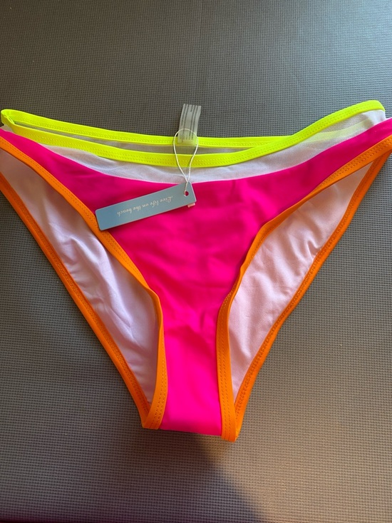 Other - Neon Pink & Orange Bikini Bottom with Yellow Trim